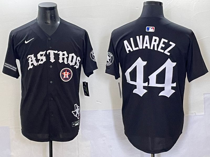 Men 2025 Houston Astros 44 Alvarez Black Seven generations Joint Name Nike MLB Jersey style 15